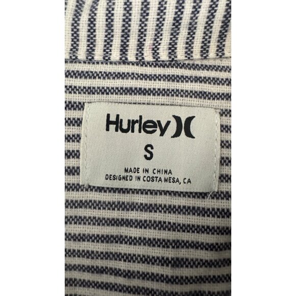 NWT Hurley Small Mens Striped Organic Cotton Flannel Shirt - Picture 2 of 16